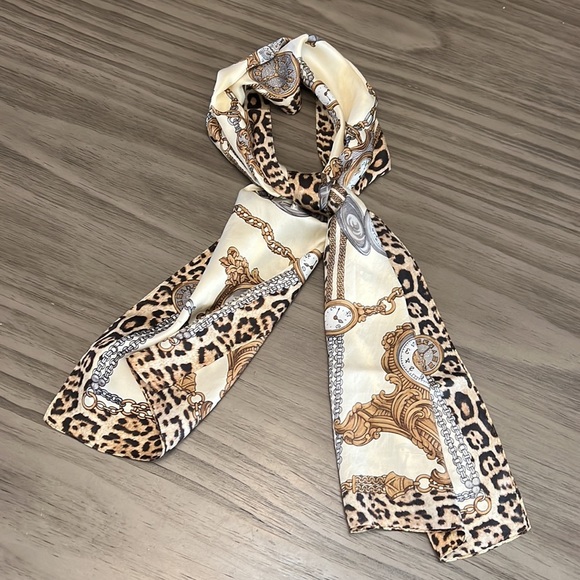 90’S SILK SCARF ADRIANNE LANDAU CLOCKS WATCHES - Picture 10 of 10